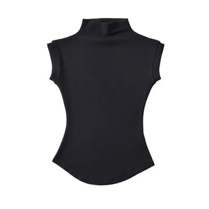 VILZSTUDIOS Slim Fit Sleeveless Turtleneck T-Shirt
