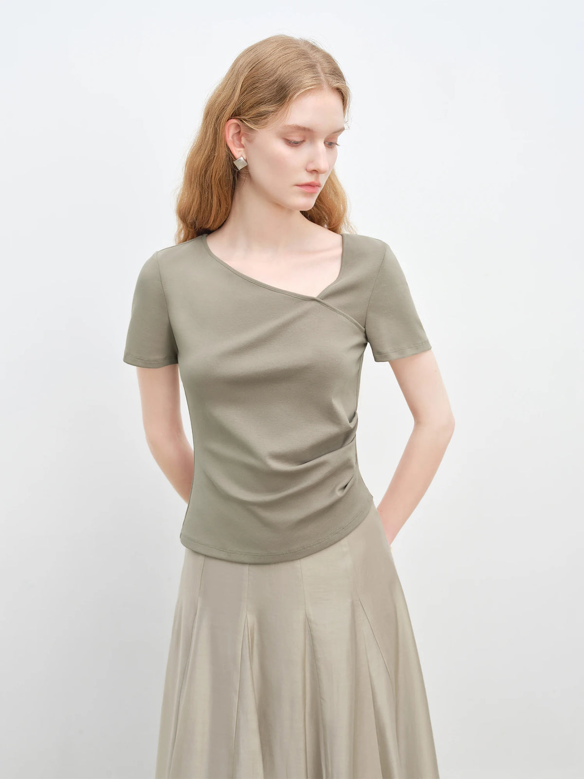 VILZSTUDIOS Irregular Unique Asymmetrical Short-Sleeved T-Shirt
