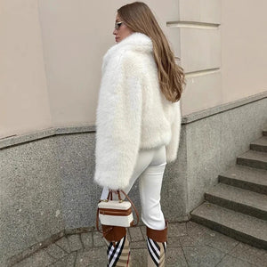 VILZSTUDIOS Luxury Retro Faux Fur Jacket
