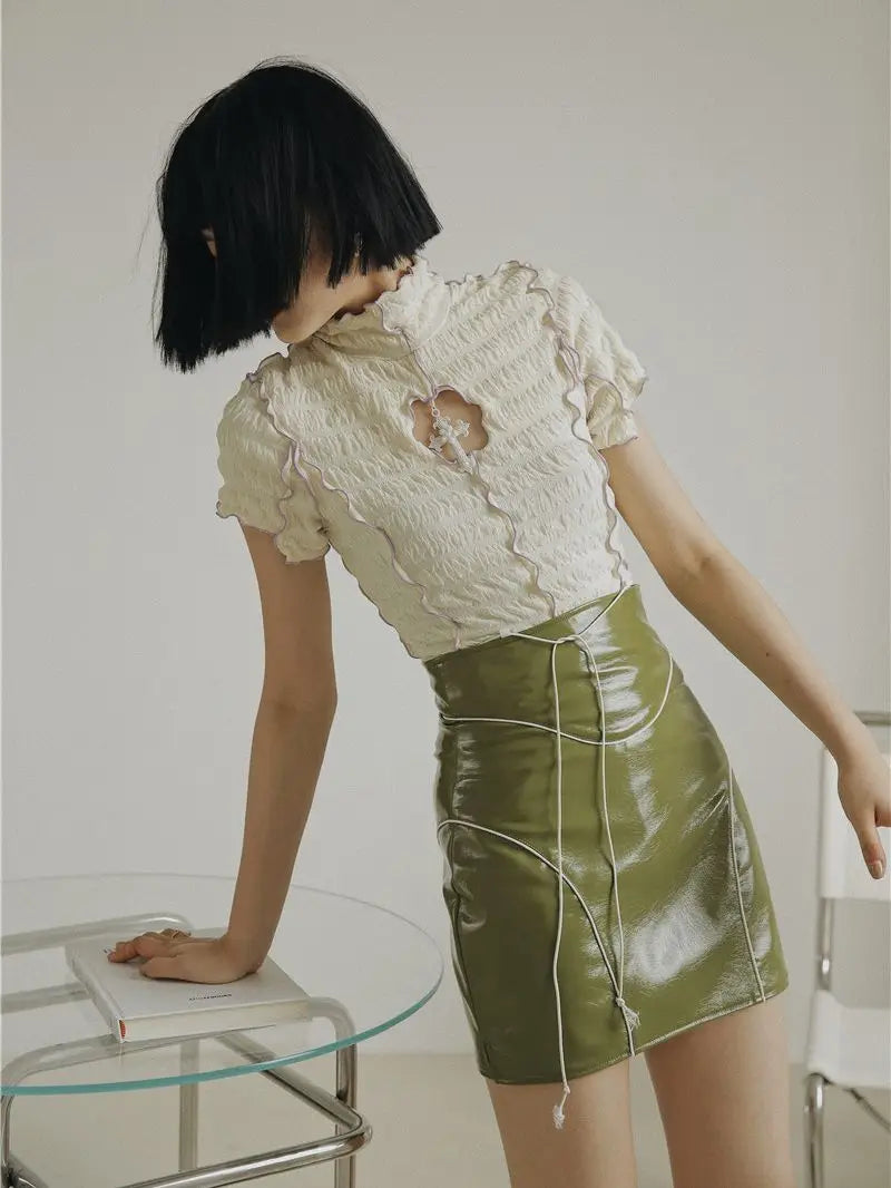 VILZSTUDIOS Ruffled Turtleneck Blouse