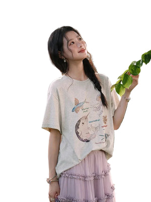 VILZSTUDIOS Stylish Loose Fit Cotton T-Shirt