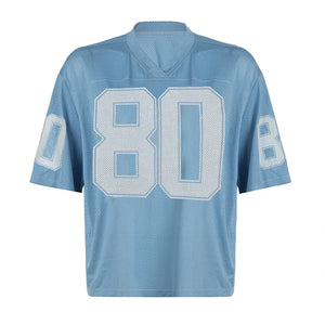 VILZSTUDIOS Stylish Number Print V-Neck Football T-Shirt