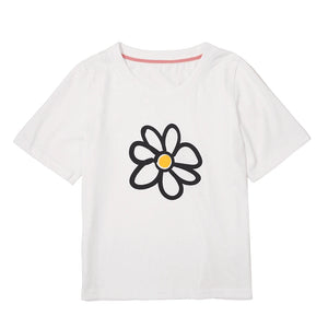 VILZSTUDIOS White Floral Summer T-Shirt