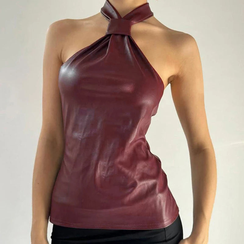 VILZSTUDIOS Sexy Lace-Up Halter Top