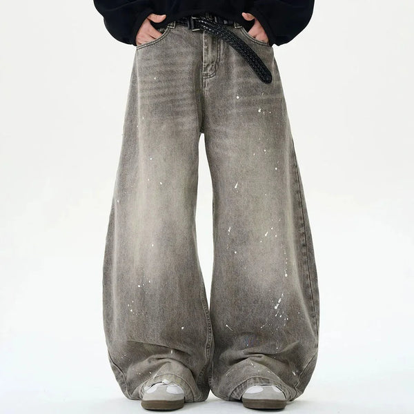 Adjustable Waist Distressed Machete Jeans