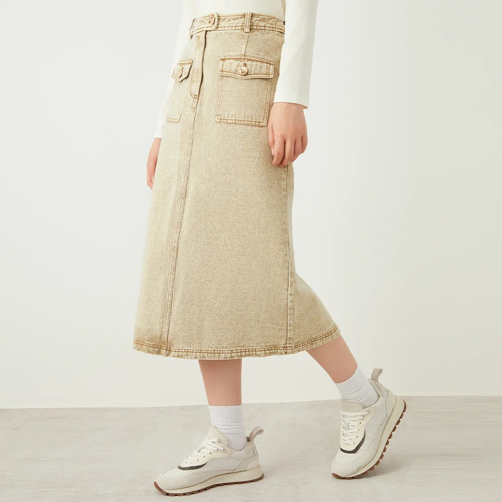 VILZSTUDIOS Luxury High Quality Pure Cotton Jeans Skirts