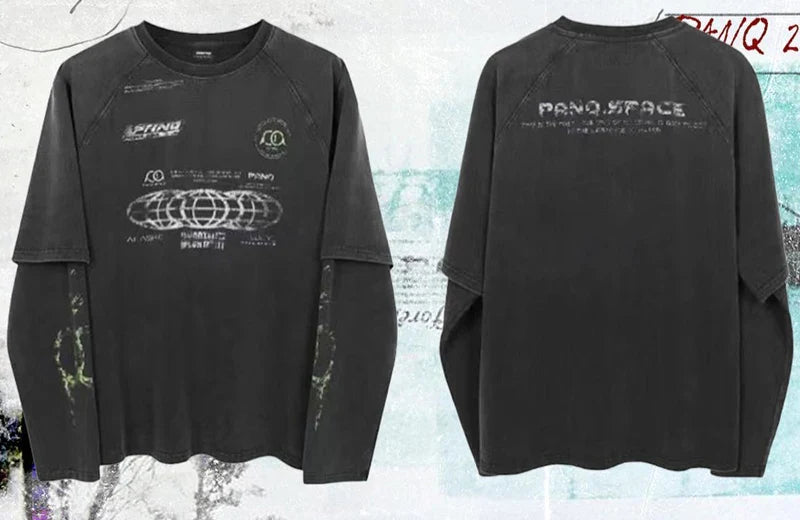 VILZSTUDIOS High Quality Patchwork Long Sleeve T-Shirt