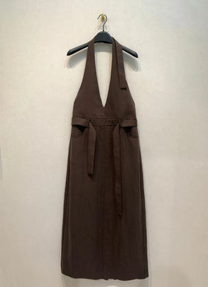 VILZSTUDIOS Stylish Open Back Solid Split Dress