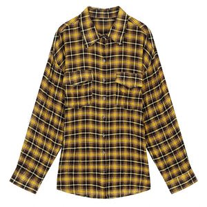 VILZSTUDIOS Casual Loose Plaid Shirt