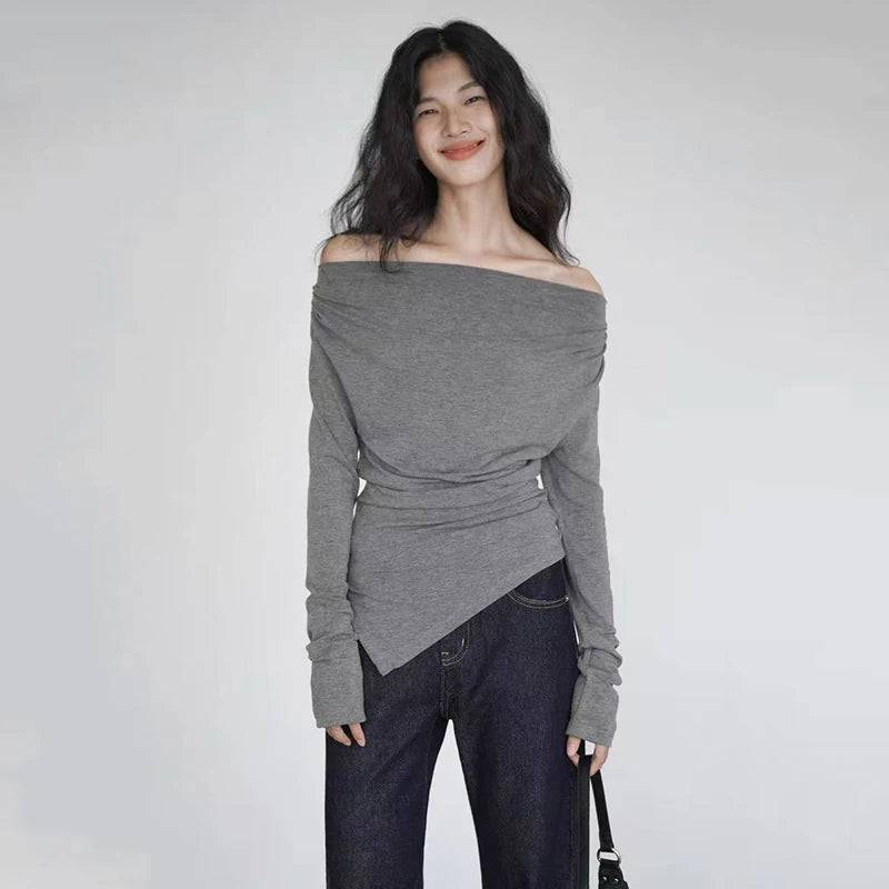 VILZSTUDIOS Irregular Sexy Slim Top