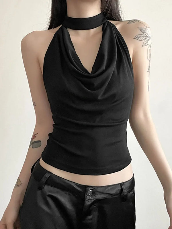 Confident Sexy Cropped Halter Top