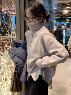 VILZSTUDIOS Cozy Casual Cashmere Zipper Cardigan