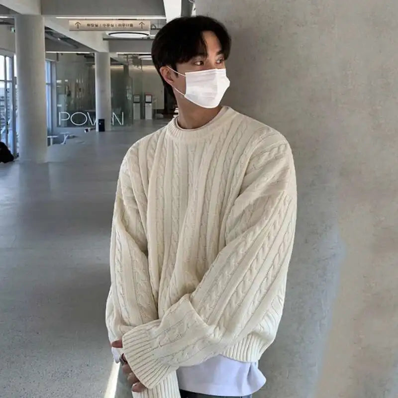 VILZSTUDIOS Korean Style Round Collar Sweaters