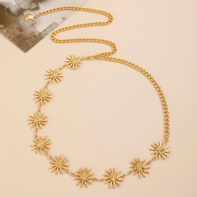 VILZSTUDIOS Retro Metal Sun People Waist Chain
