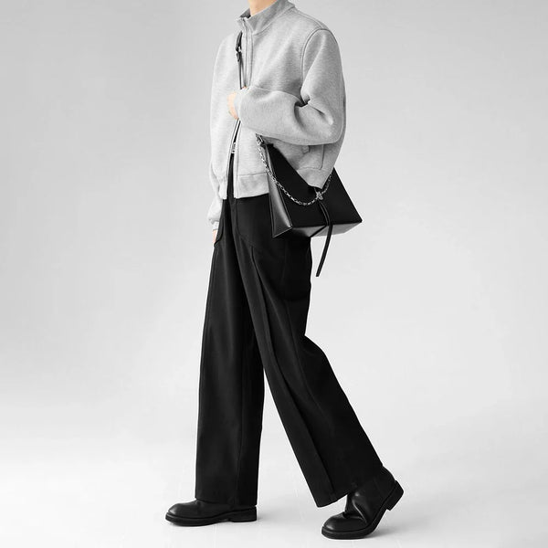 Luxury Woolen Wide Leg Casual Pants