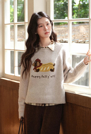 VILZSTUDIOS Casual Round Neck Knit Sweater