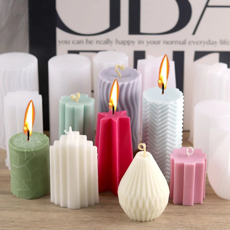 VILZSTUDIOS Handmade Striped Silicone Candle Soap Mold