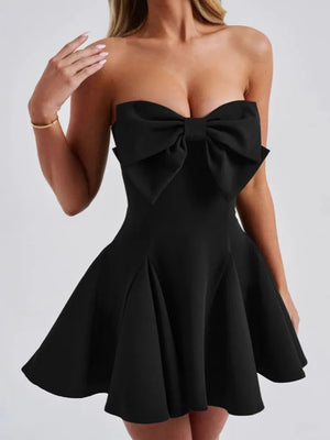 VILZSTUDIOS Strapless Bow Backless Mini Dress