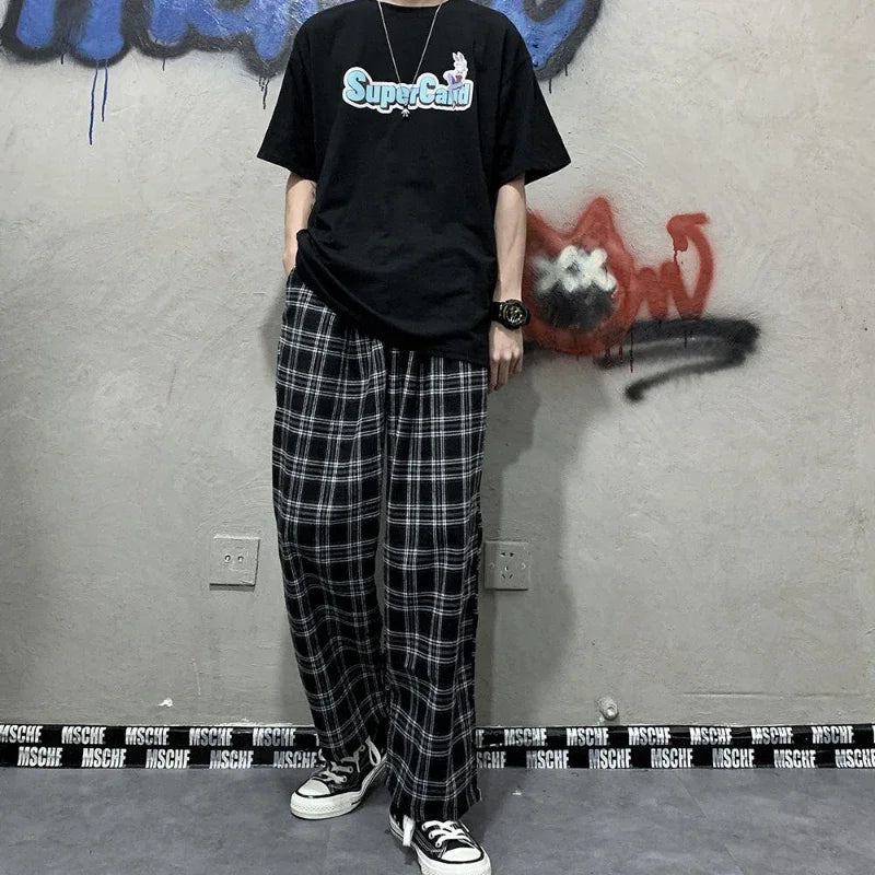 VILZSTUDIOS Plaid Korean Style Straight Leg Pants