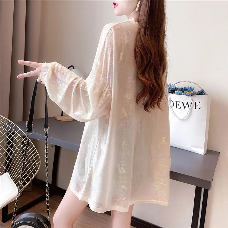 VILZSTUDIOS Chic Korean Sequined O-Neck T-Shirt