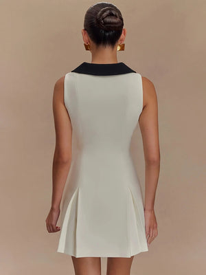 VILZSTUDIOS Sleeveless Contrast Sexy Mini Dress