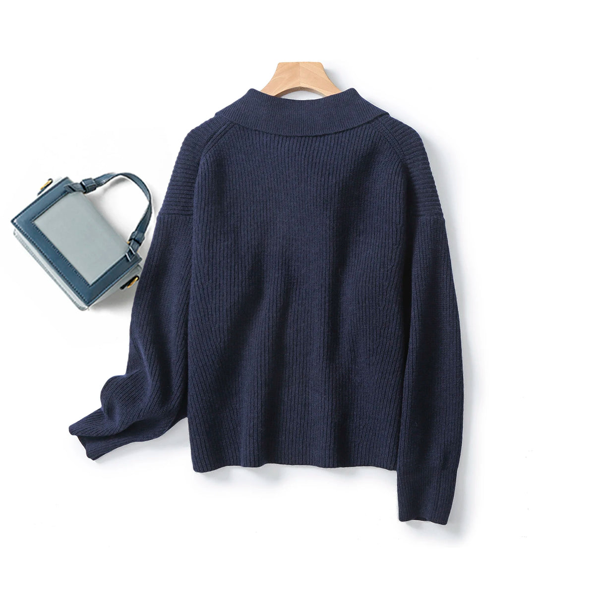 VILZSTUDIOS Minimalist Wool Polo Neck Sweater