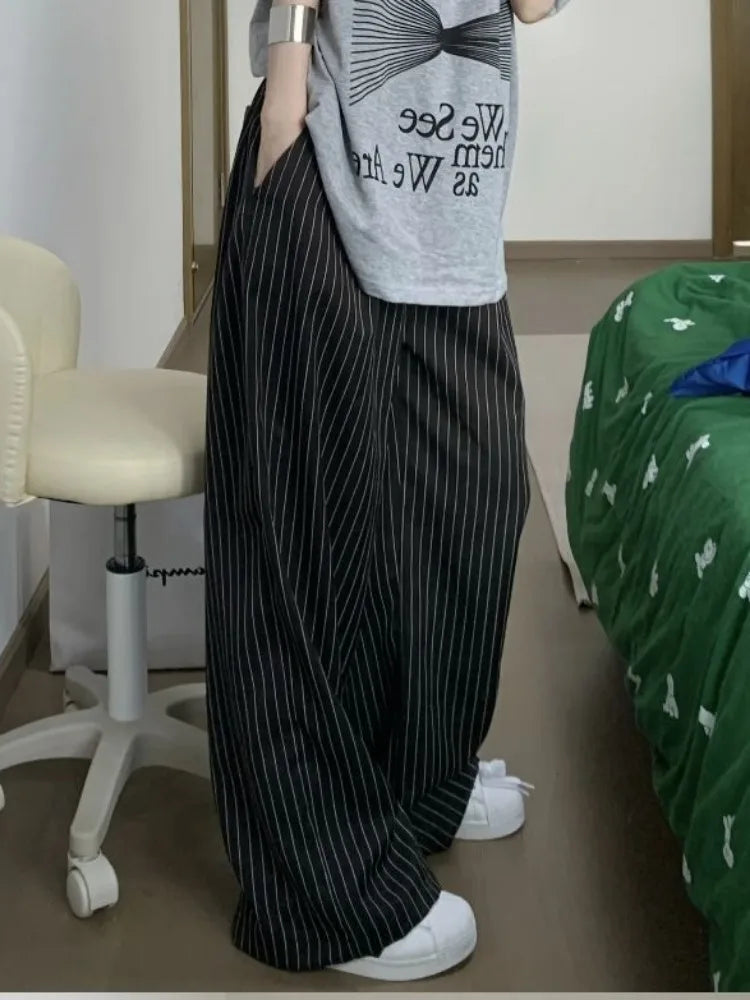 VILZSTUDIOS Elegant High Waist Striped Pants