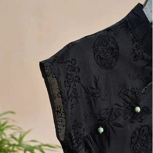 VILZSTUDIOS Retro Chinese Style Jacquard Cheongsam Blouse
