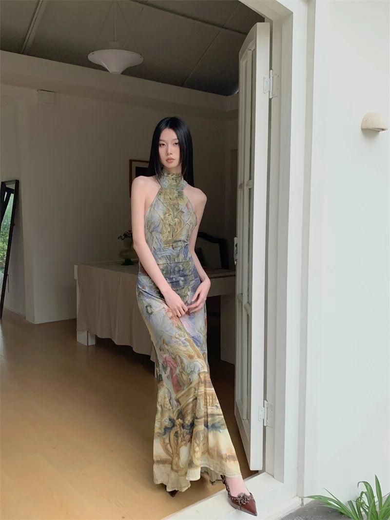 VILZSTUDIOS Luxury Renaissance Vintage Sleeveless Maxi Dress