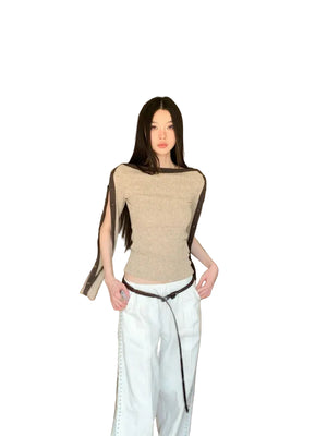 VILZSTUDIOS Cozy Knit Split Sleeve T-Shirt