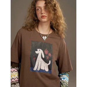 VILZSTUDIOS Retro Print Regular Fit Top