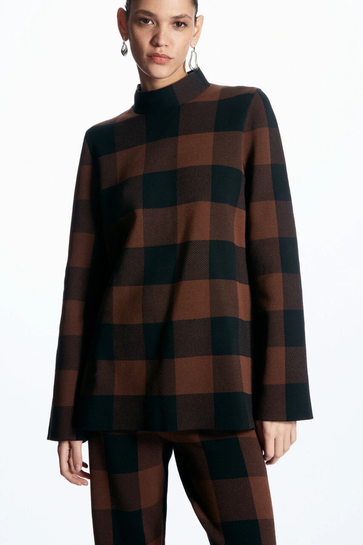 VILZSTUDIOS Woolen Plaid Knit Sweater