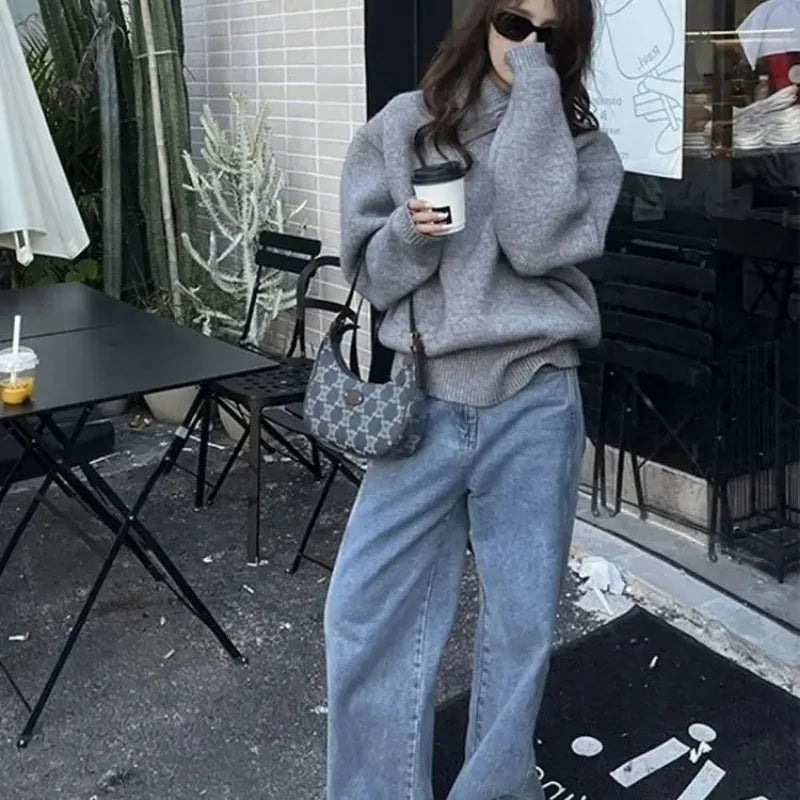 VILZSTUDIOS Cozy Korean Knit Pullover Sweater