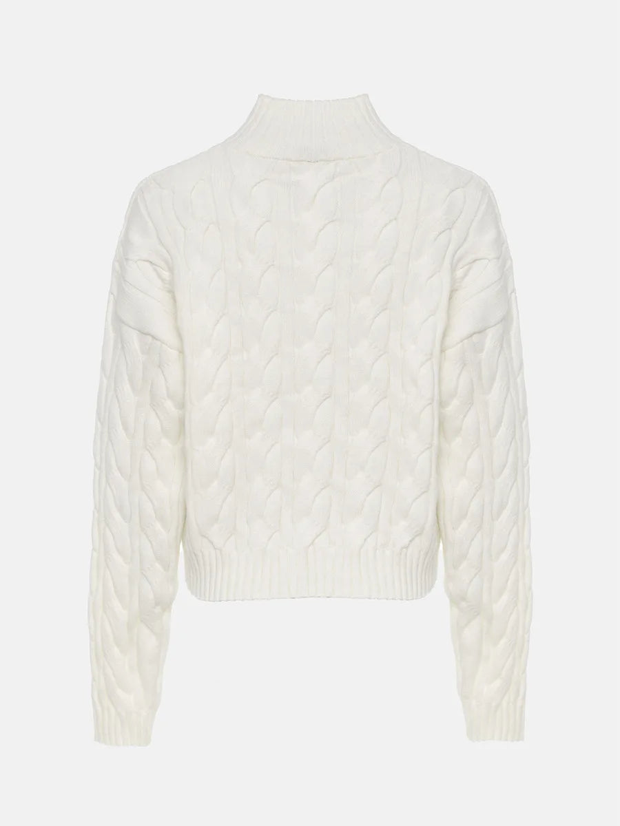 VILZSTUDIOS Oversized Cable Knit Turtleneck Sweater