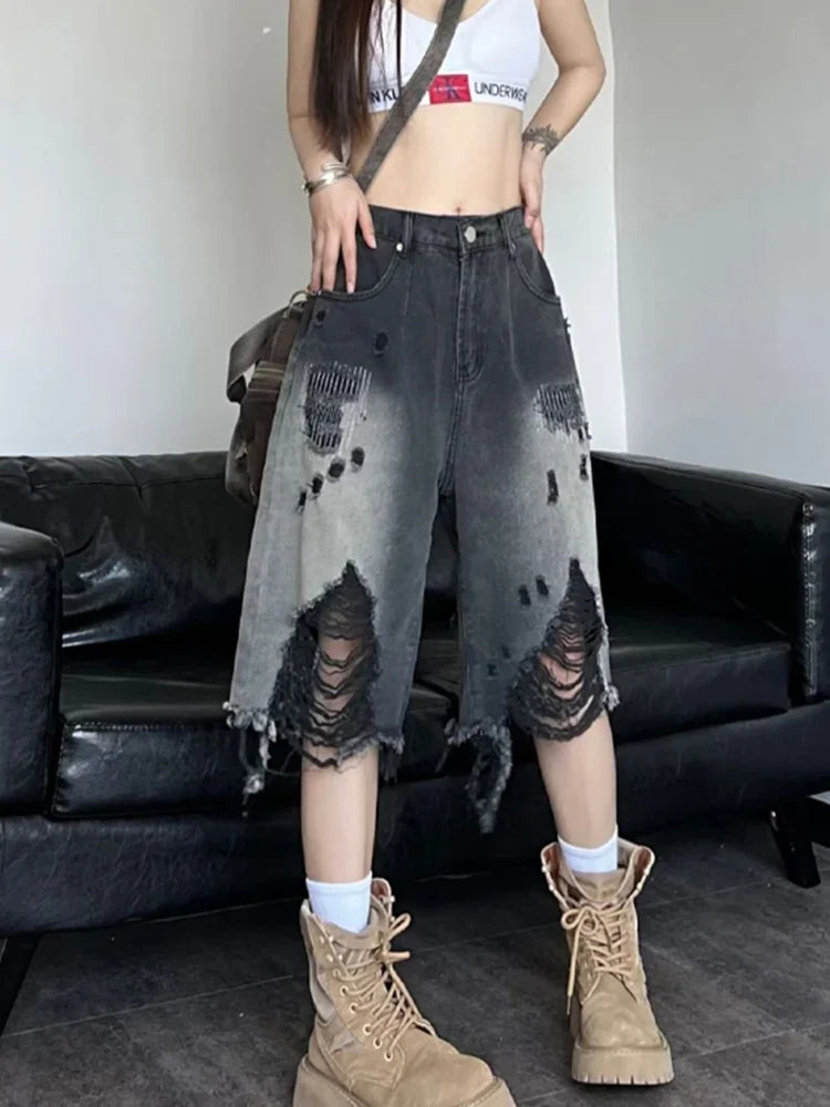 VILZSTUDIOS Ripped Gradient Jorts