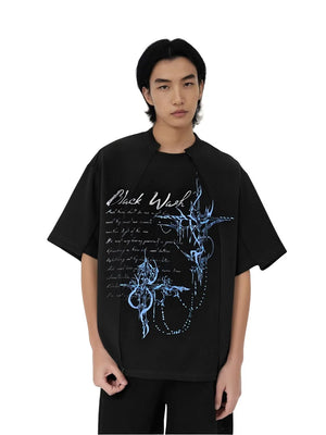 VILZSTUDIOS Retro Totem Print Short Sleeve T-Shirt