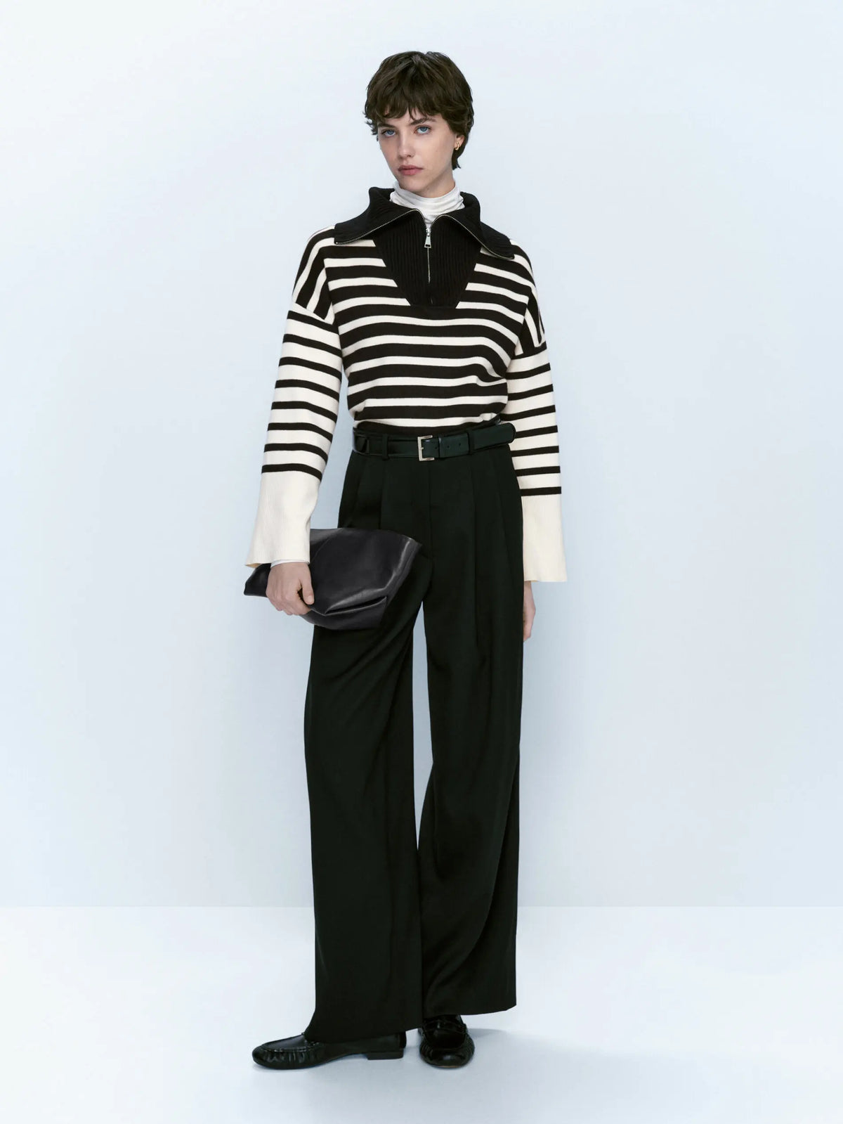 VILZSTUDIOS Patchwork Striped Turtleneck Knitwear Sweater