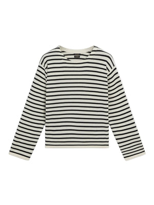 VILZSTUDIOS Cozy Striped Crew Neck Long Sleeve Top