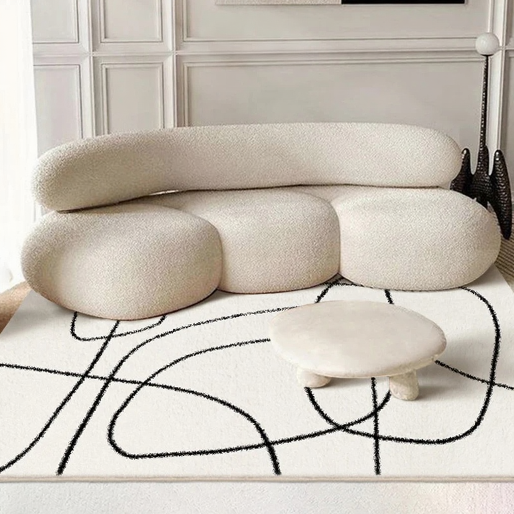 VILZSTUDIOS Minimalist Black Line Art Rugs