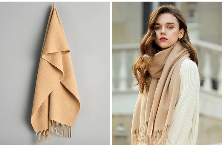 VILZSTUDIOS Winter Scarf Women  Wool Scarves Adult Scarves for ladies 100% Wool scarft women Fashion Cashmere Poncho Wrap