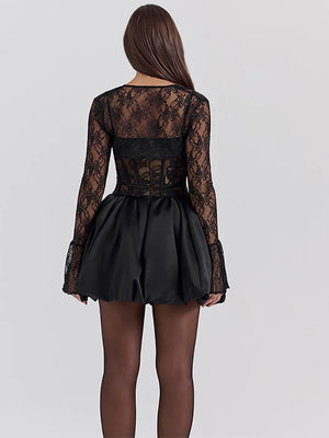 VILZSTUDIOS Elegant Lace Two-Piece Set Dress