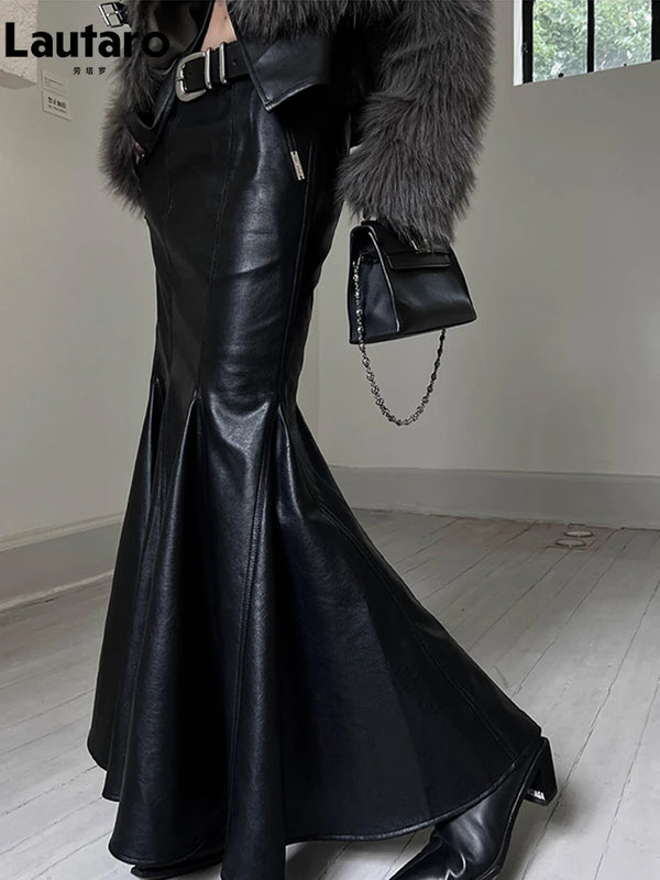 Black Leather Mermaid Skirt