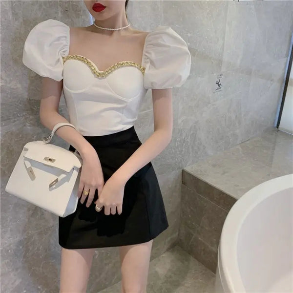 Chic Puffed Sleeve Blouse