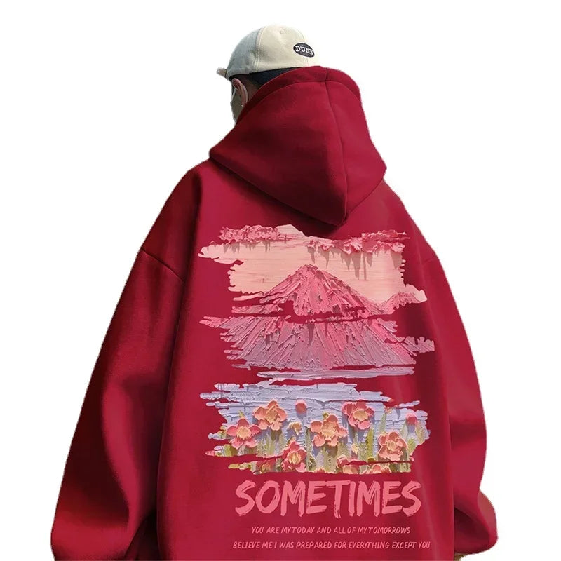 VILZSTUDIOS Letter Print Baggy Hoodie