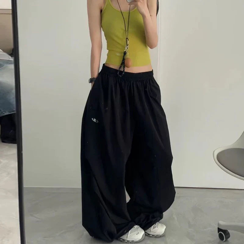 VILZSTUDIOS Trendy Oversized Black Wide Leg Pants