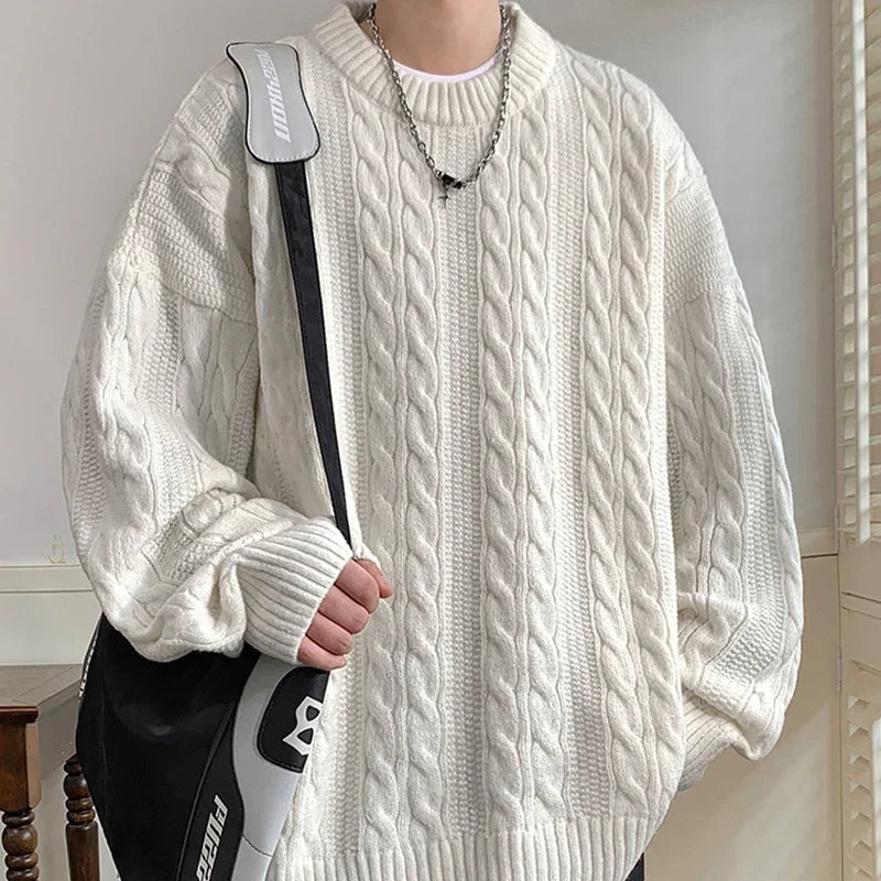 VILZSTUDIOS Classic Grey O-Neck Knitted Sweater