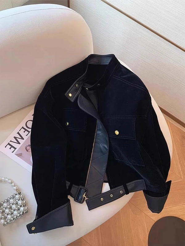 Edgy Suede Leather Jacket