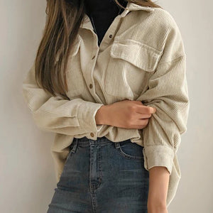 VILZSTUDIOS Cozy Corduroy Loose Fit Shirt