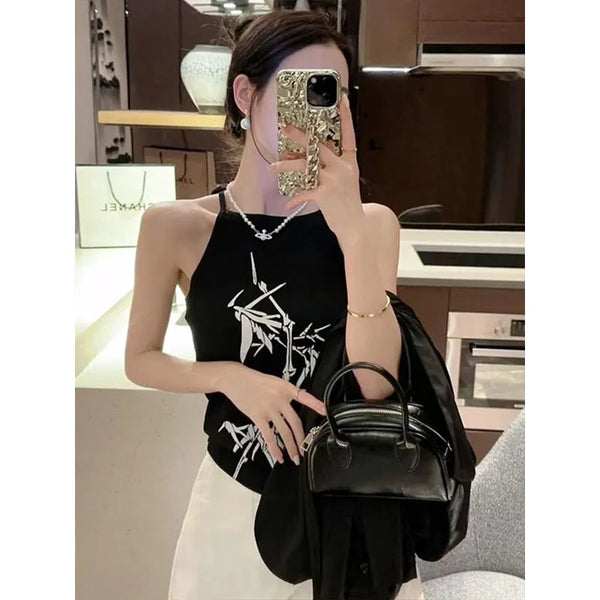 Elegant Chinese Jacquard Sleeveless Tank Top