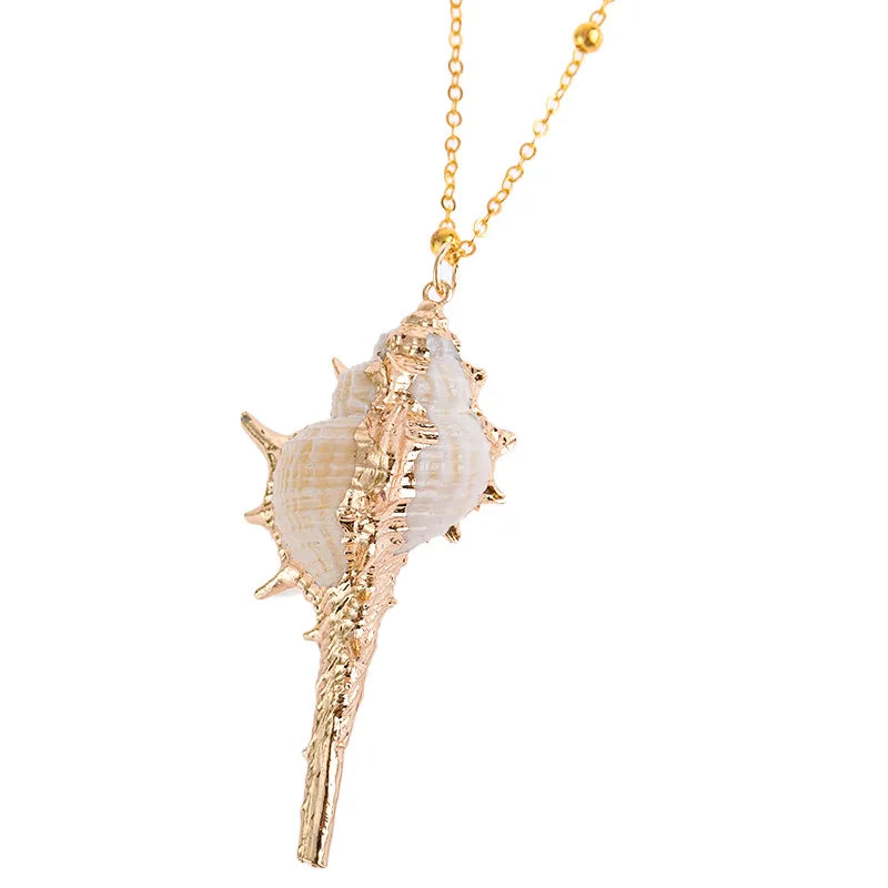 VILZSTUDIOS Natural Boho Shell Pendant Necklace